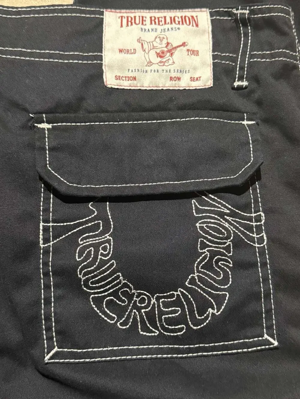 True Religion Cargo SN Pant Emb HS Outline Black Cargo Pants